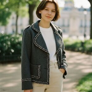 Mystree Women's Gray Tweed Jacket Sz S‎